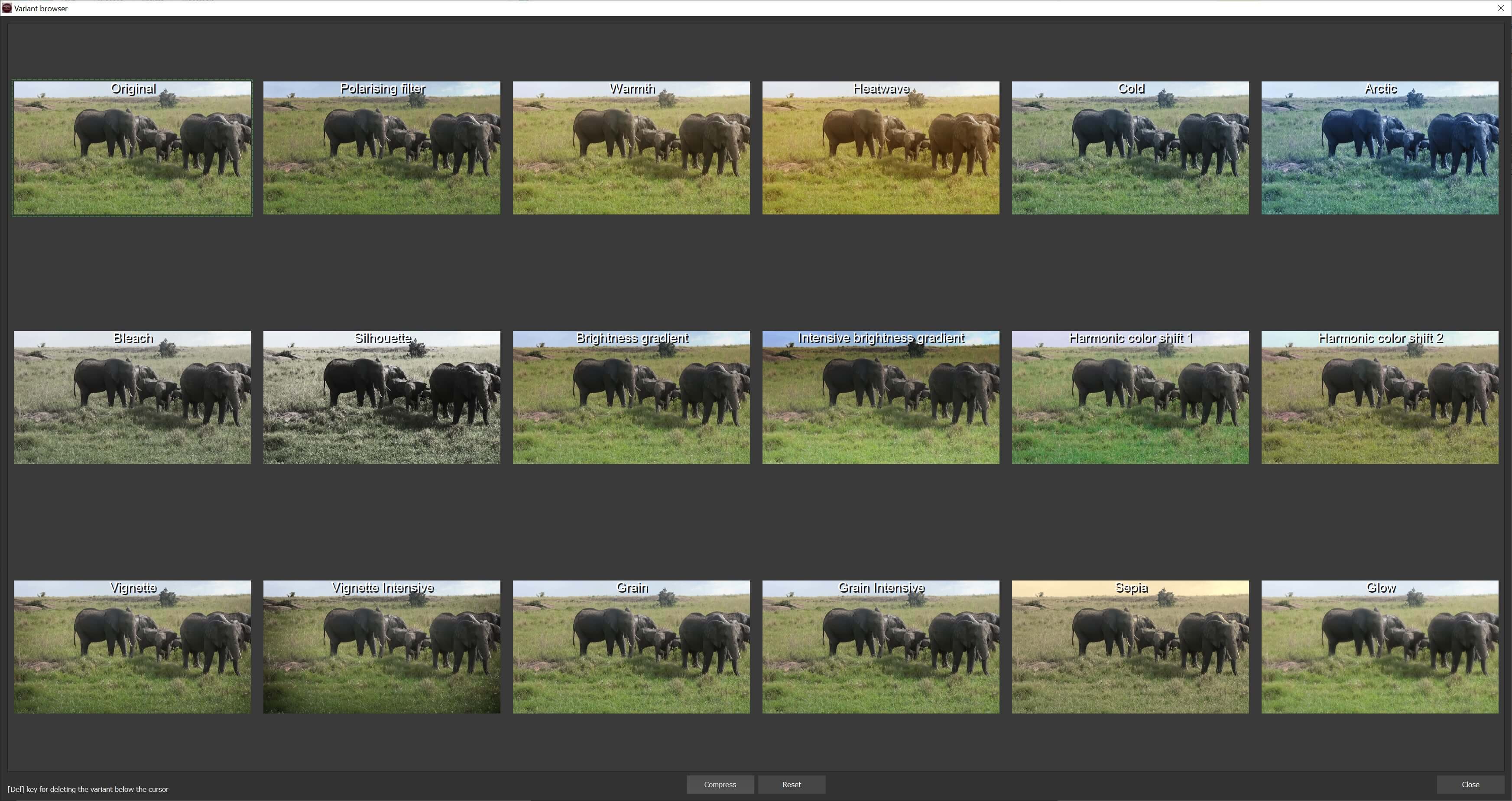 Ashampoo® SHARPEN Video #3 - Variant browser