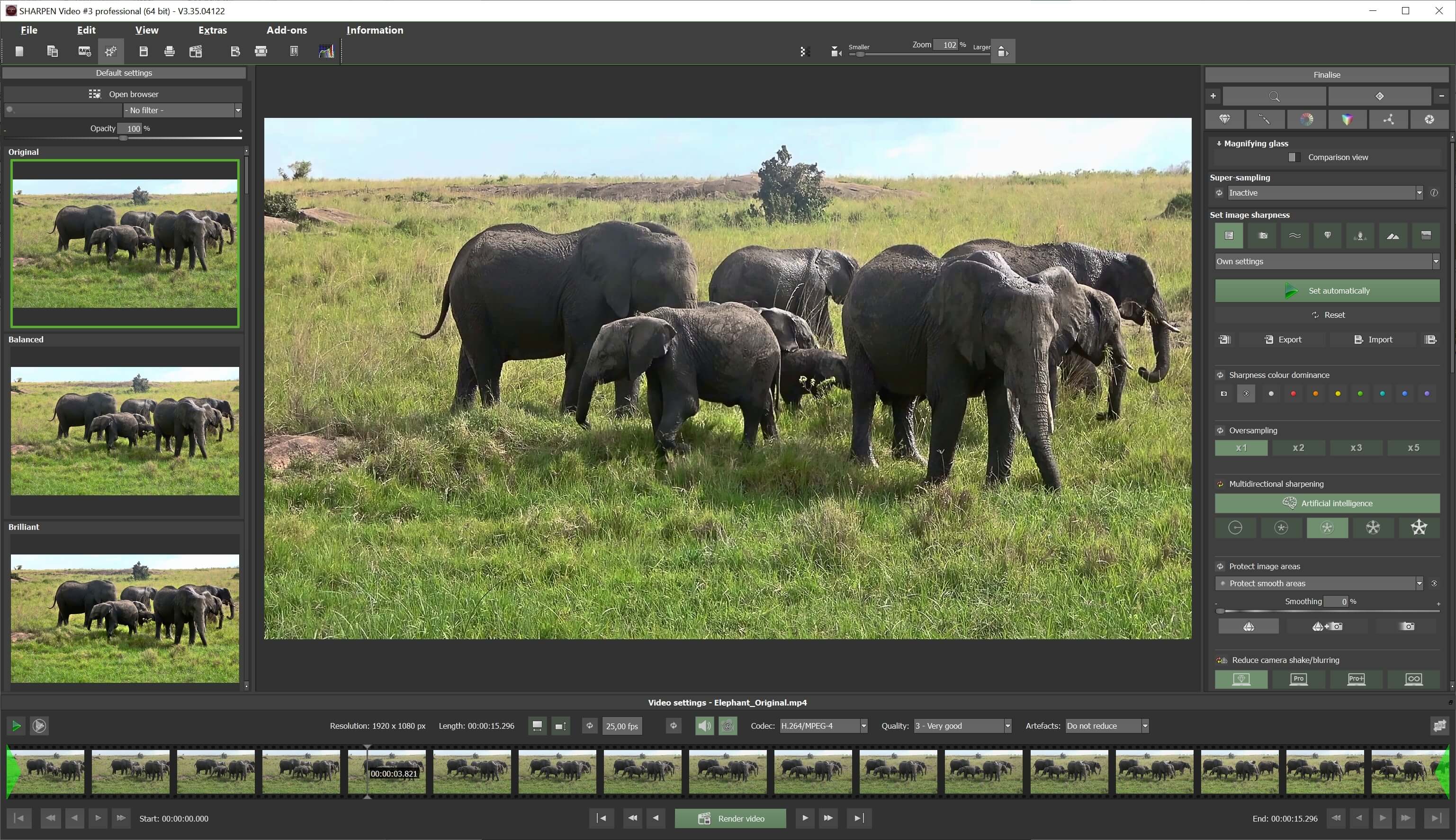 Ashampoo® SHARPEN Video #3 - Interface